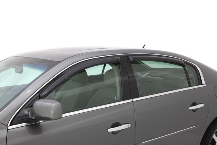 AVS 06-12 Buick Lucerne Ventvisor Outside Mount Window Deflectors 4pc - Smoke - Bull Strap