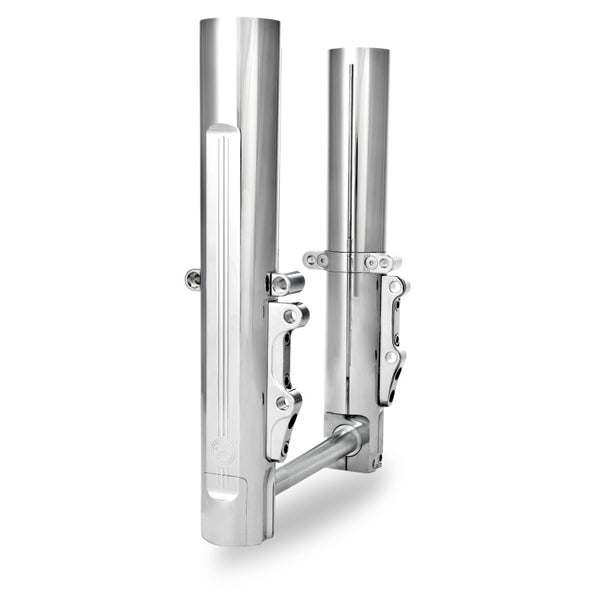 Performance Machine 08-13 FL Lower Leg Assembly - Chrome - Bull Strap