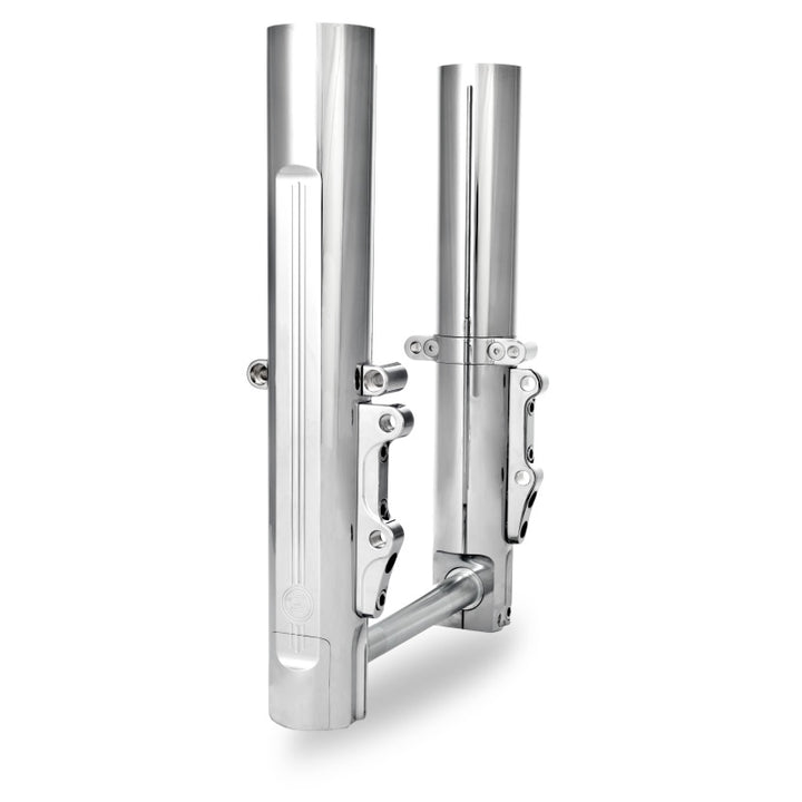 Performance Machine 08-13 FL Lower Leg Assembly - Chrome - Bull Strap