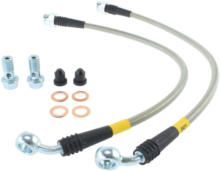 StopTech 10 Hyundai Genesis Rear Stainless Steel Brake Lines - Bull Strap