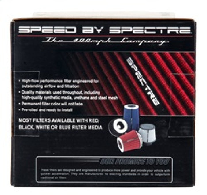 Spectre Adjustable Conical Air Filter 5-1/2in. Tall (Fits 3in. / 3-1/2in. / 4in. Tubes) - Red - Bull Strap