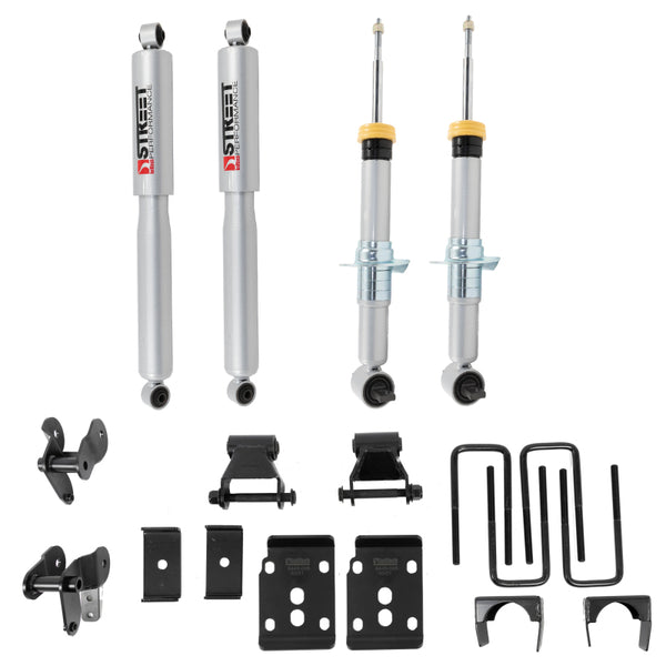 Belltech 2021+ Ford F-150 2WD 1-3.5in Front 4.5in Rear Complete Lower Kit with SP Shocks - Bull Strap