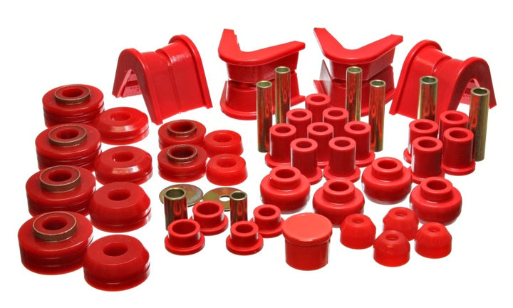 Energy Suspension 73-79 Ford F-150 Pickup 4WD Red Hyper-flex Master Bushing Set - Bull Strap