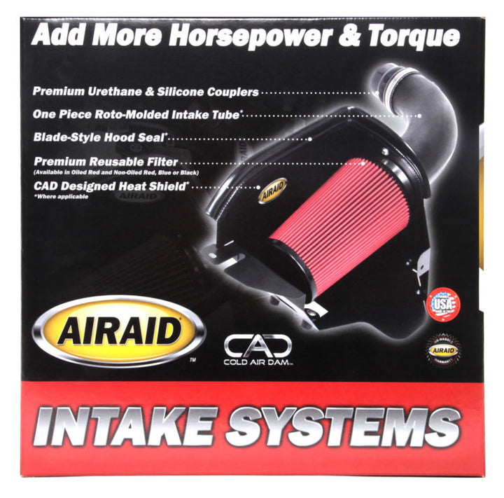 Airaid 01-04 Corvette C5 CAD Intake System w/ Tube (Oiled / Red Media) - Bull Strap