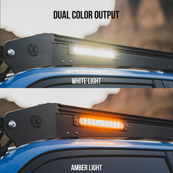 KC HiLiTES Platform One Profile 10in. SideCast Flush Mount Lights (Does Not Include Rack) - Bull Strap