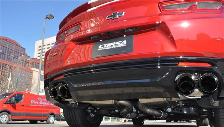 Corsa 2017-2024 Chevrolet Camaro SS 6.2L V8 2.75in Black Xtreme Axle-Back Exhaust - Bull Strap