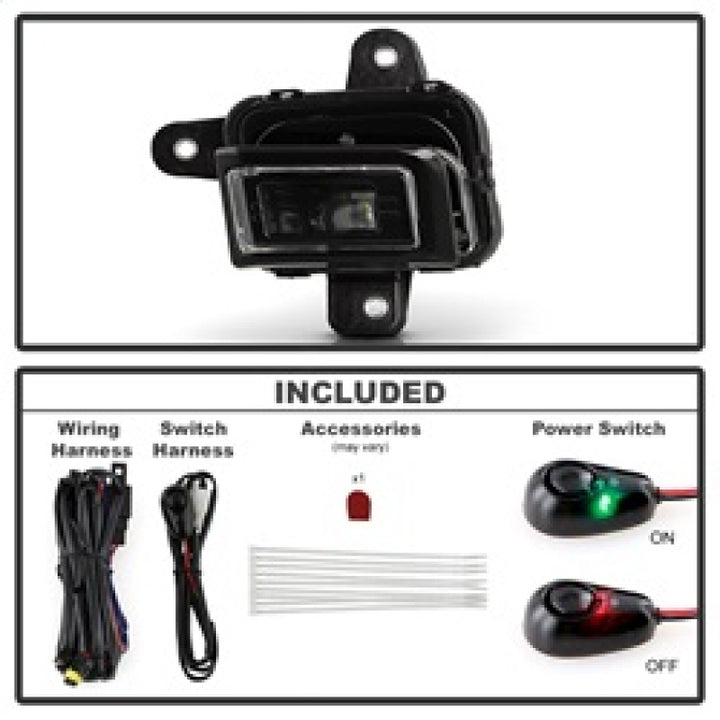 Spyder 23-25 GMC Sierra 1500 OEM Style LED Fog Light w/ Switch - Clear (FL-GS2023-LED-C) - Bull Strap