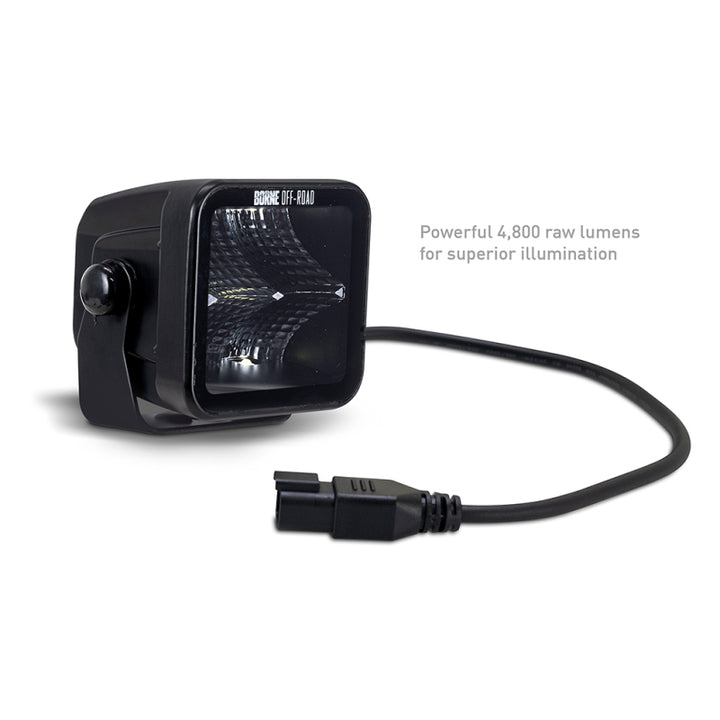 Borne Off-Road Light Pods (Kit of 2) 3x3 Flood - Bull Strap