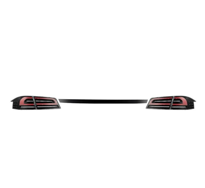 AlphaRex 12-21 Tesla Model S LUXX-Series LED Tail Lights - Black/Red - Bull Strap