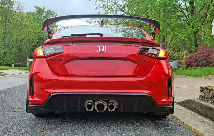 Rally Armor 23-25 Honda Civic Type R Black Mud Flap Grey Logo - Bull Strap