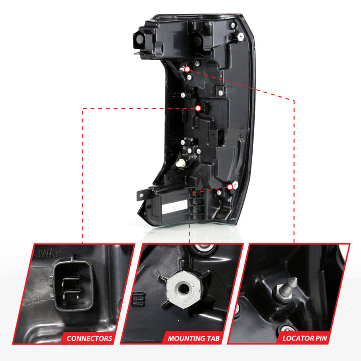 ANZO 22-24 Toyota Tundra (Does Not Fit LED Seq. Models) Z-Series Full LED Tail Lights - Pair - Bull Strap