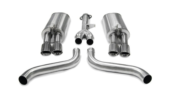 Corsa 1986-1991 Chevrolet Corvette C4 5.7L V8 L98 Polished Sport Cat-Back Exhaust - Bull Strap