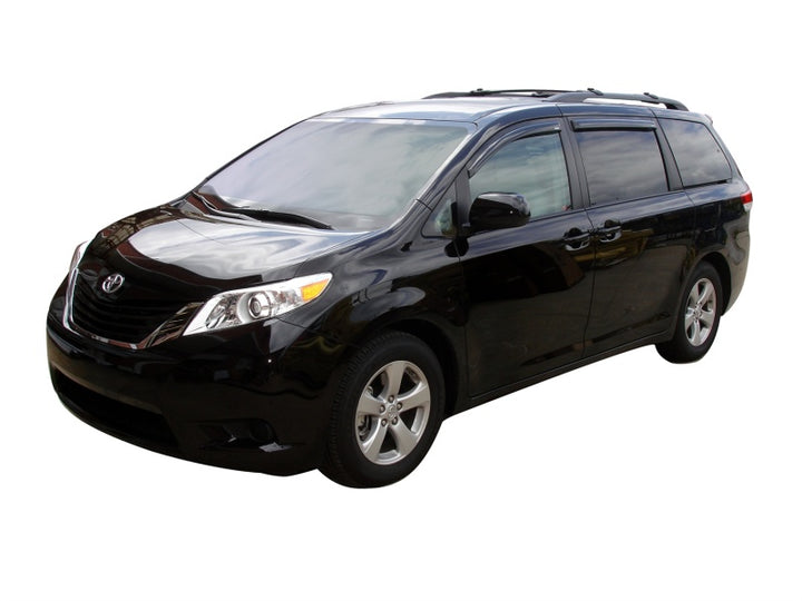 AVS 11-18 Toyota Sienna Ventvisor Outside Mount Window Deflectors 4pc - Smoke - Bull Strap
