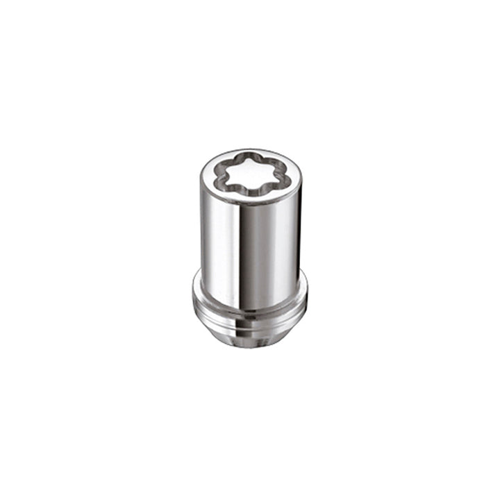 McGard Wheel Lock Nut Set - 4pk. (Tuner / Cone Seat) M12X1.5 / 13/16 Hex / 1.24in. Length - Chrome - Bull Strap