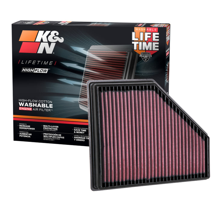 K&N 2019 BMW 330I L4-2.0L Turbo F/I/DSL Replacement Drop In Air Filter - Bull Strap