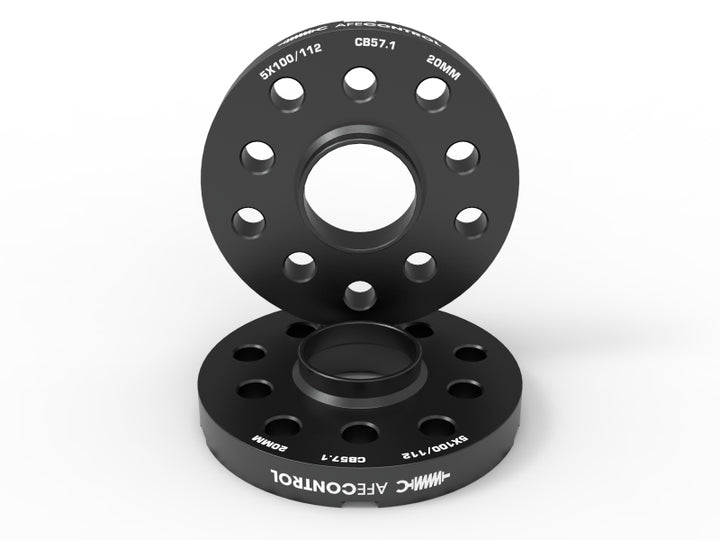aFe CONTROL Billet Aluminum Wheel Spacers 5x100/112 CB57.1 20mm - Volkswagen/Audi - Bull Strap