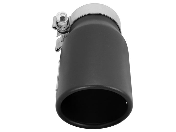 aFe MACHForce XP 3in Inlet x 4in Outlet x 9in Length Clamp-On Black Tip - Bull Strap