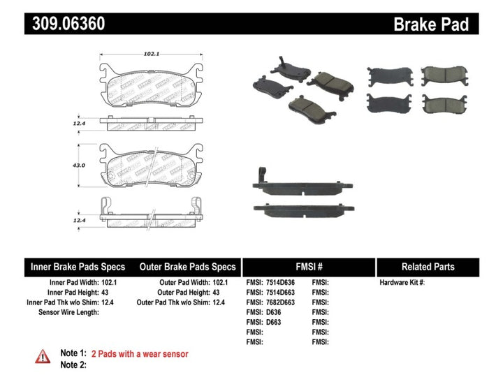 StopTech Performance 94-97/99-05 Miata w/ Normal Suspension Rear Brake Pads D636 - Bull Strap