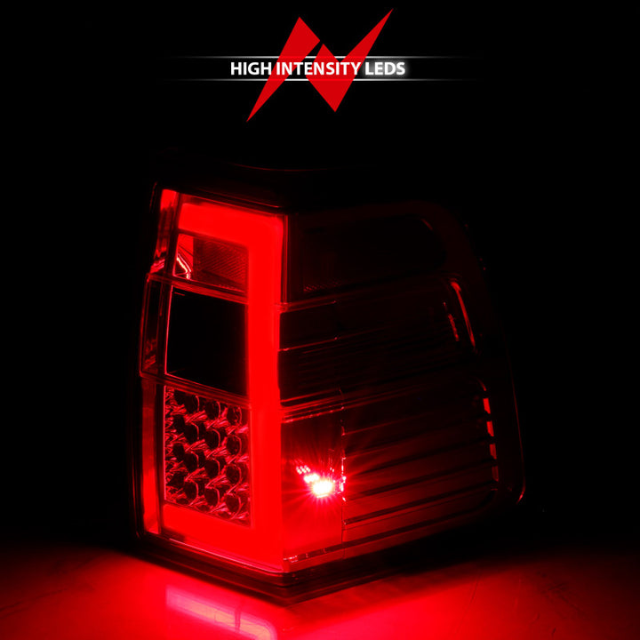 ANZO 07-17 For Expedition LED Taillights w/ Light Bar Chrome Housing Red/Clear Lens - Bull Strap