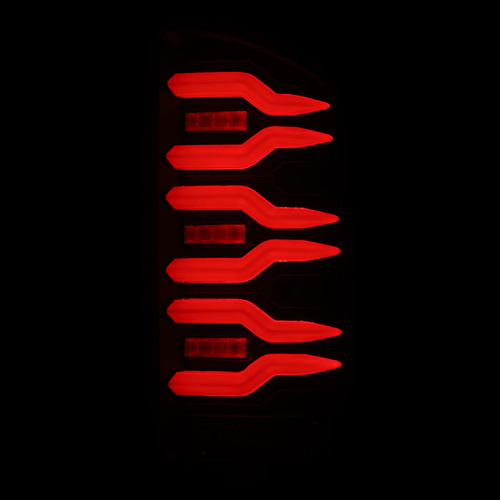 AlphaRex 02-06 Dodge Ram 1500/03-06 Dodge Ram 2500+3500 Luxx-Series LED Tail Lights (Pair) Black - Bull Strap