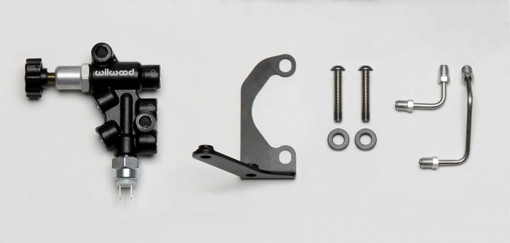 Wilwood Tandem Master Cylinder Mounting Bracket L/H Kit w/ Prop Valve - Bull Strap