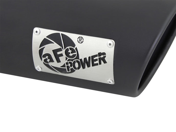 aFe MACHForce XP 3in Inlet x 4in Outlet x 9in Length Clamp-On Black Tip - Bull Strap