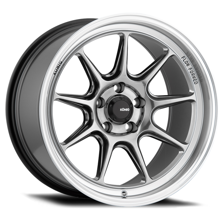Konig Countergram 18x8.5 5x112 ET43 Hyper Chrome / Machined Lip - Bull Strap