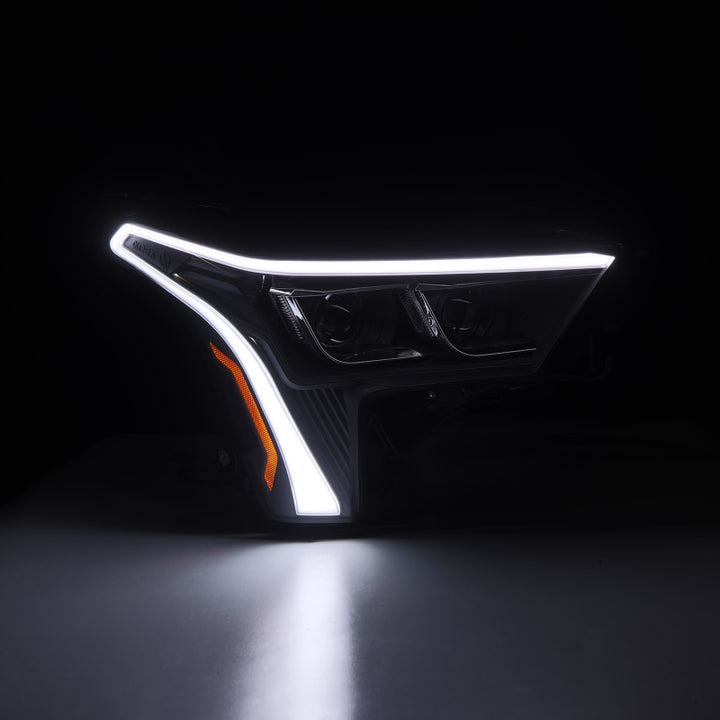 AlphaRex 22-23 Toyota Tundra LUXX-Series Headlights Black w/Amber DRL - Req 810029 OR 810030 - Bull Strap