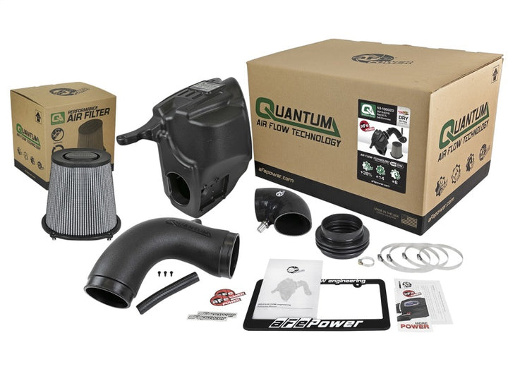 aFe Quantum Pro DRY S Cold Air Intake System 13-18 Dodge Cummins L6-6.7L - Dry - Bull Strap
