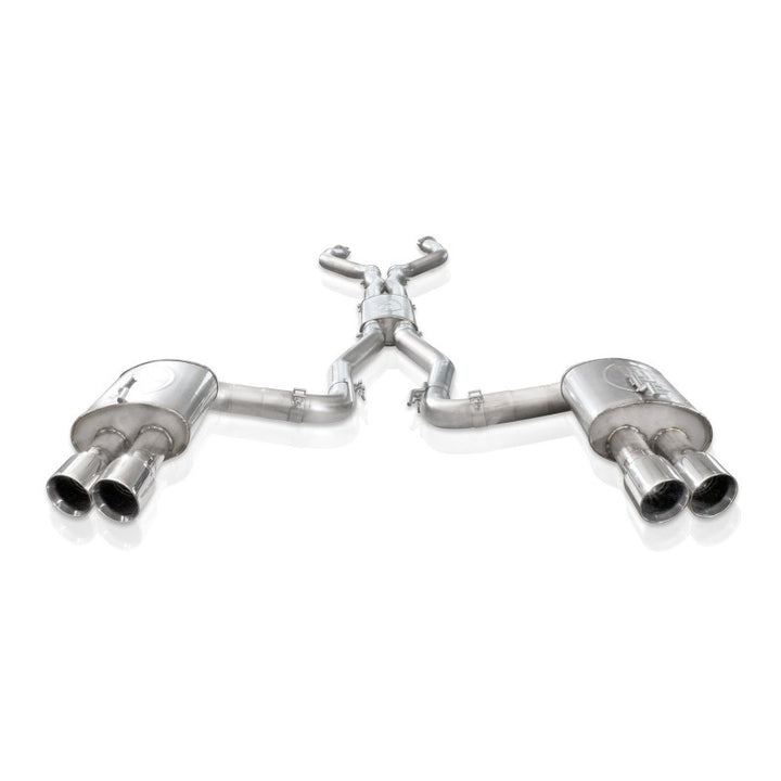 Stainless Works 2008-09 Pontiac G8 GT 3in Catback Systemt X-Pipe Turbo Chambered Muffler 3.5in Tips - Bull Strap