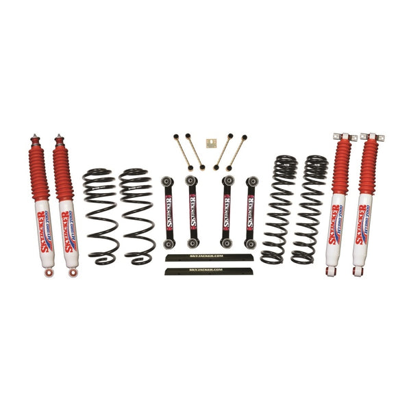Skyjacker Jeep TJ/LJ 4in Dual Rate Long Travel Front/Rear Kit w/ Hydro 7000 Shocks - Bull Strap