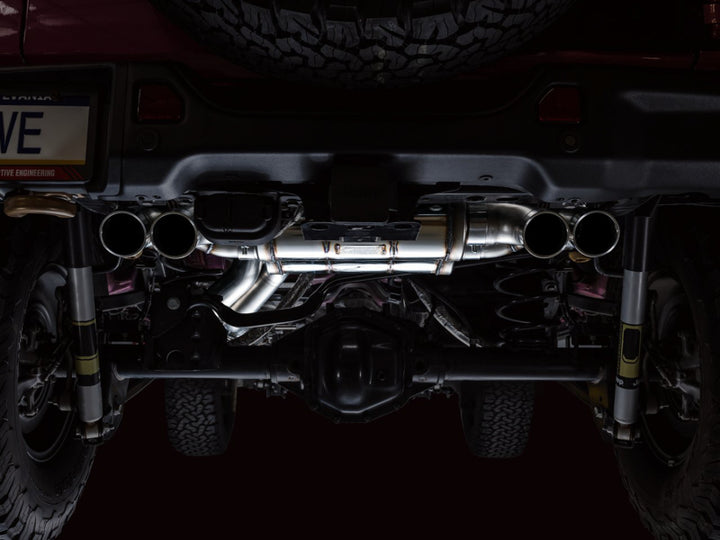 AWE 21+ Wrangler 392 Switchpath Cat-Back Exhaust- Quad BashGuards - Bull Strap
