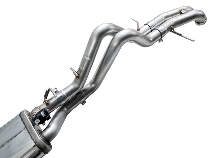 AWE Tuning 22-24 Ford Bronco Raptor 4WD Dual BashGuards Cat-Back SwitchPath Exhaust (No Tips) - Bull Strap