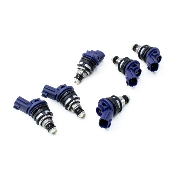 DeatschWerks 96-99 Nissan I30 VQ30 / RB25DET / Maxima VQ30de / 300zx 740cc Side Feed Injectors - Bull Strap