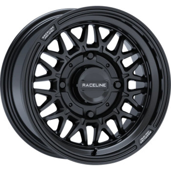 Raceline A13GB Omega 15x7in / 4x137 BP / 10mm Offset  / 110.18mm Bore - Gloss Black Wheel - Bull Strap