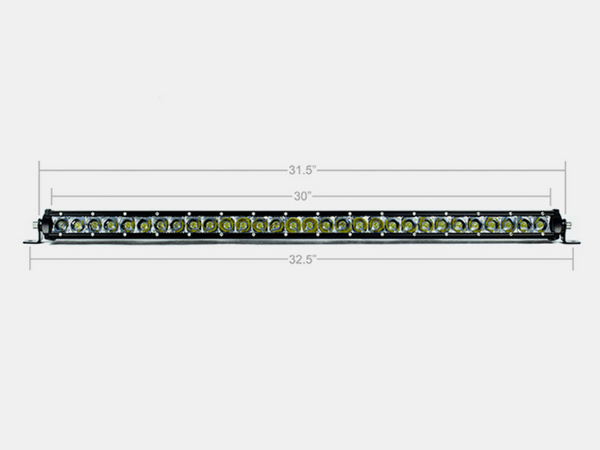 Cali Raised 32In Slim Single Row Led Bar Amber - Bull Strap