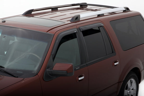 AVS 98-18 Lincoln Navigator Ventvisor Outside Mount Window Deflectors 4pc - Smoke - Bull Strap