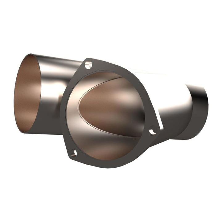 QTP 4in Weld-On QTEC Exhaust Cutout Y-Pipe - Bull Strap