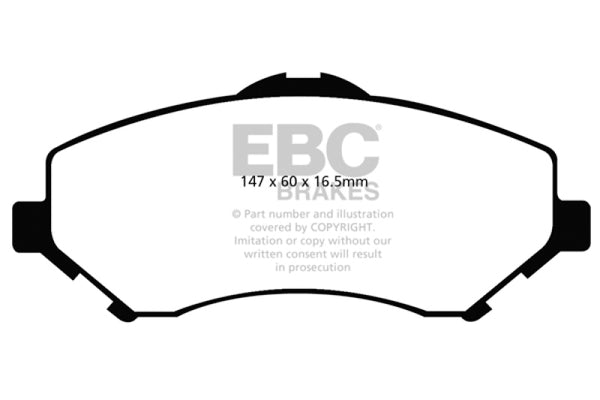 EBC 08-11 Chrysler Town & Country 3.3 Extra Duty Front Brake Pads - Bull Strap