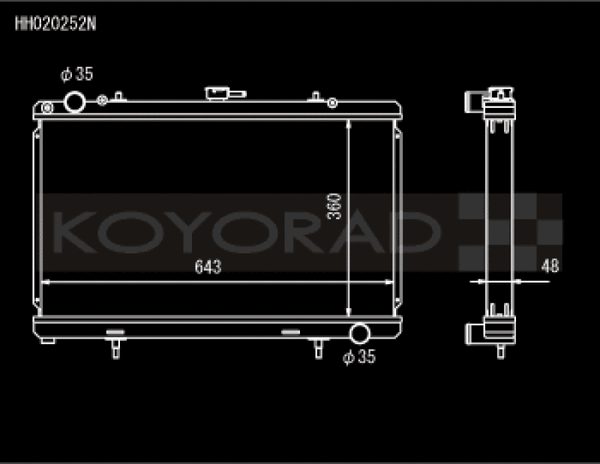 Koyo 89-94 Nissan 180SX/Silvia S13 SR20DET (MT) N-FLO (Dual Pass) Radiator - Bull Strap