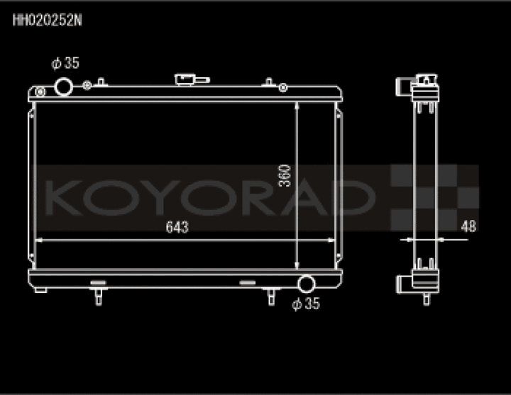 Koyo 89-94 Nissan 180SX/Silvia S13 SR20DET (MT) N-FLO (Dual Pass) Radiator - Bull Strap