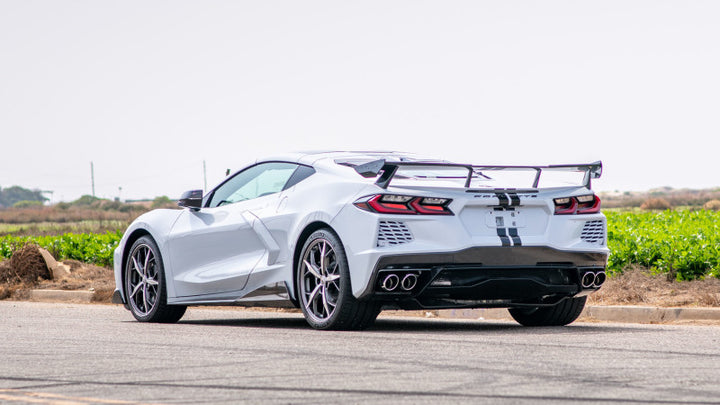 Borla 2020 Chevrolet Corvette C8 6.2L ATAK 3in Exhaust System Dual Round A/C Tips 4inx 4.75in - Bull Strap