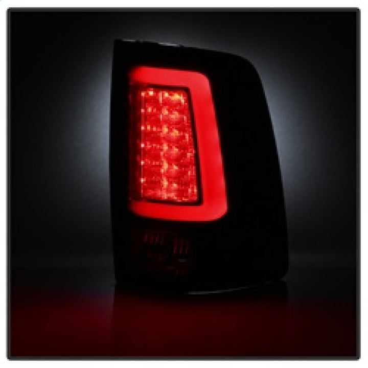 Spyder 09-16 Dodge Ram 1500 Light Bar LED Tail Lights - Black Smoke ALT-YD-DRAM09V2-LED-BSM - Bull Strap