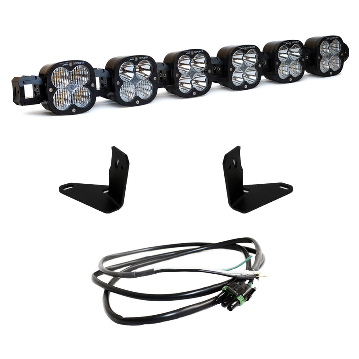 Baja Designs 2021+ Ford Bronco 6 XL Linkable Light Bar Kit Steel Bumper Mount w/Upfitter - Bull Strap