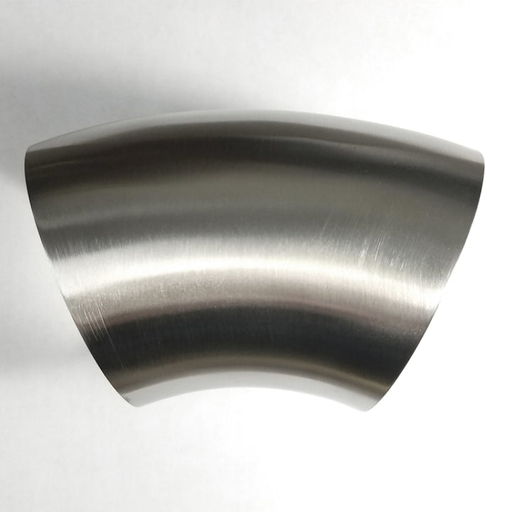 Stainless Bros 3in Diameter 1.5D / 4.5in CLR 45 Degree Bend No Leg Mandrel Bend - Bull Strap