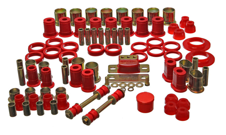 Energy Suspension 66-72 Oldsmobile Cutlass/442/F-85/Europa Red Hyper-flex Master Bushing Set - Bull Strap
