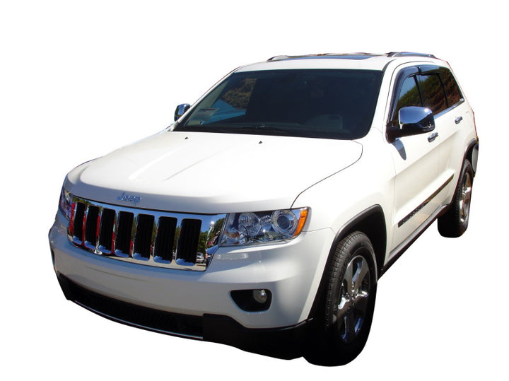 AVS 11-18 Jeep Grand Cherokee Ventvisor Outside Mount Window Deflectors 4pc - Smoke - Bull Strap