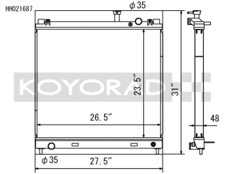 Koyo 04-13 Nissan Titan/Armade/QX56 5.6L V8 (Req. Trans Cooler) Radiator - Bull Strap