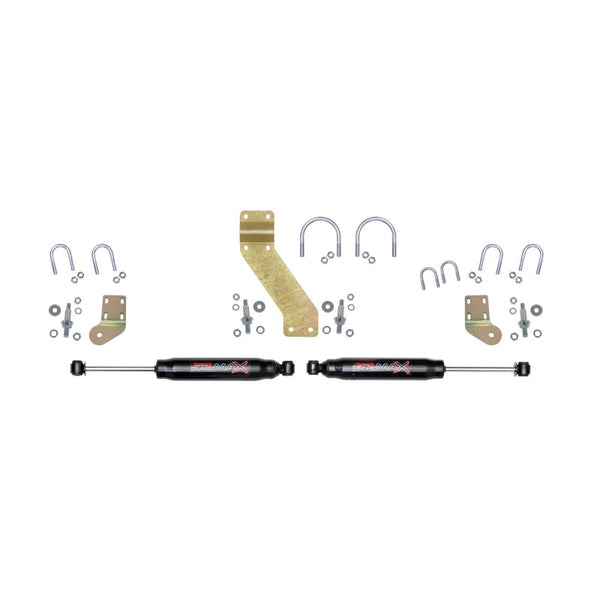 Skyjacker 66-77 Ford Bronco 4WD Black MAX Dual Stabilizer Kit w/ Black Cylinders - Bull Strap
