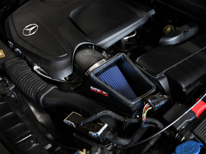 aFe Rapid Induction Pro 5R Cold Air Intake System 14-19 Mercedes-Benz CLA250 L4-2.0L (t) - Bull Strap